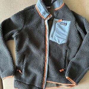 Patagonia Fleece Jacket with Orange and Blue Accents
